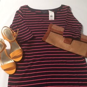 French Connection Striped Boat Neck Dress